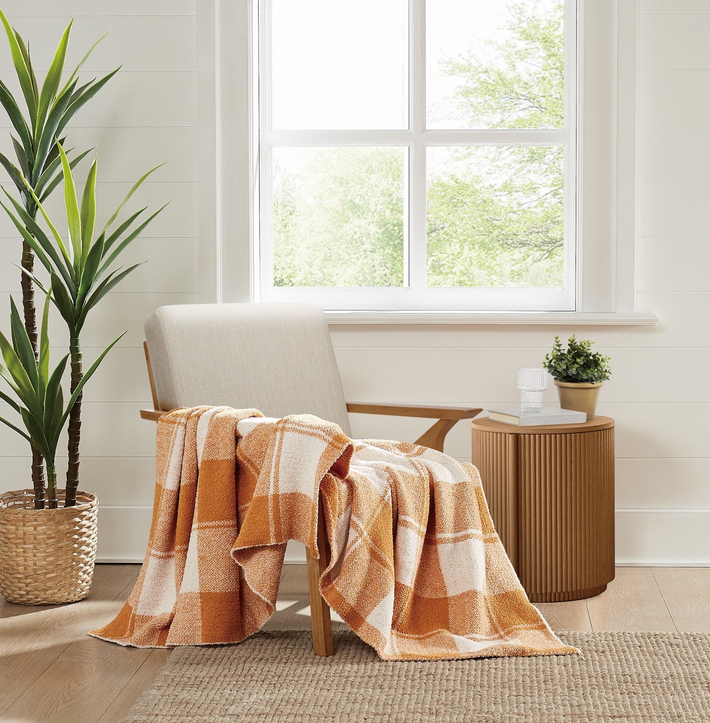Brooklyn Loom Dusted Plaid Throw Blanket