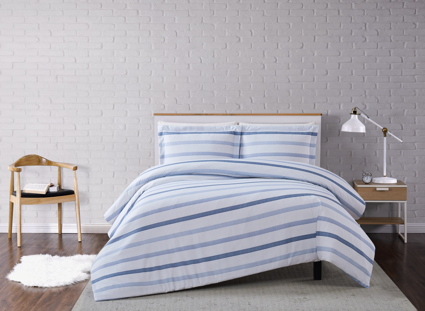 Truly Soft Waffle Stripe Duvet Set