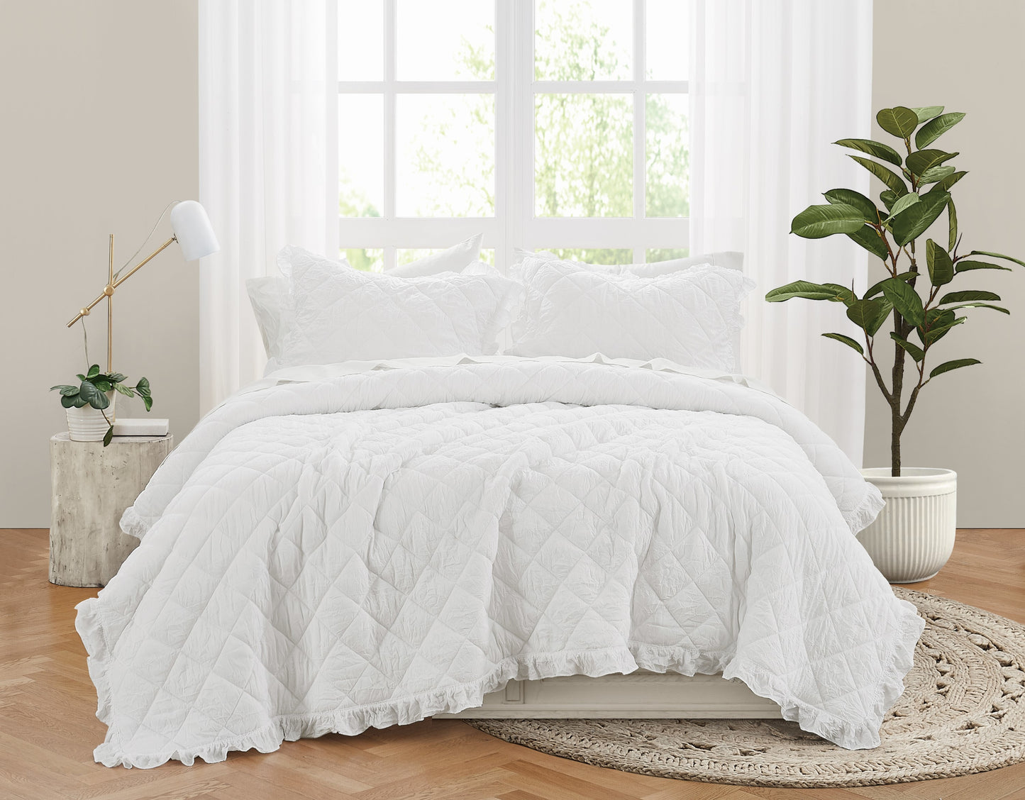 Truly Soft Crinkle Ruffle Quilt Set