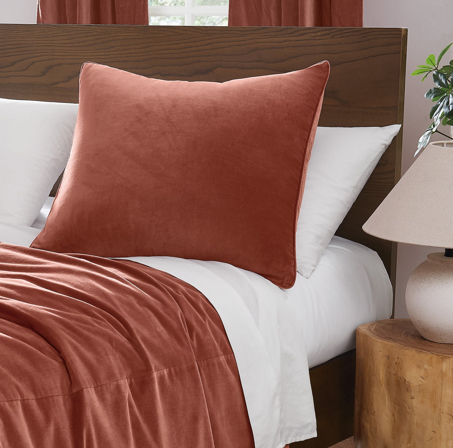 Brooklyn Loom Matte Cotton Velvet European Sham