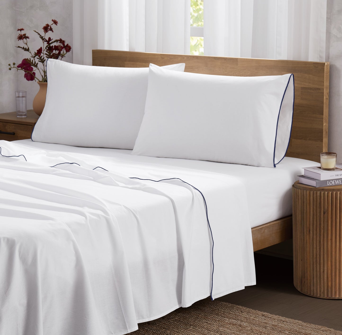 Brooklyn Loom Merrowed Edge 200 Thread Count Percale Sheet Set