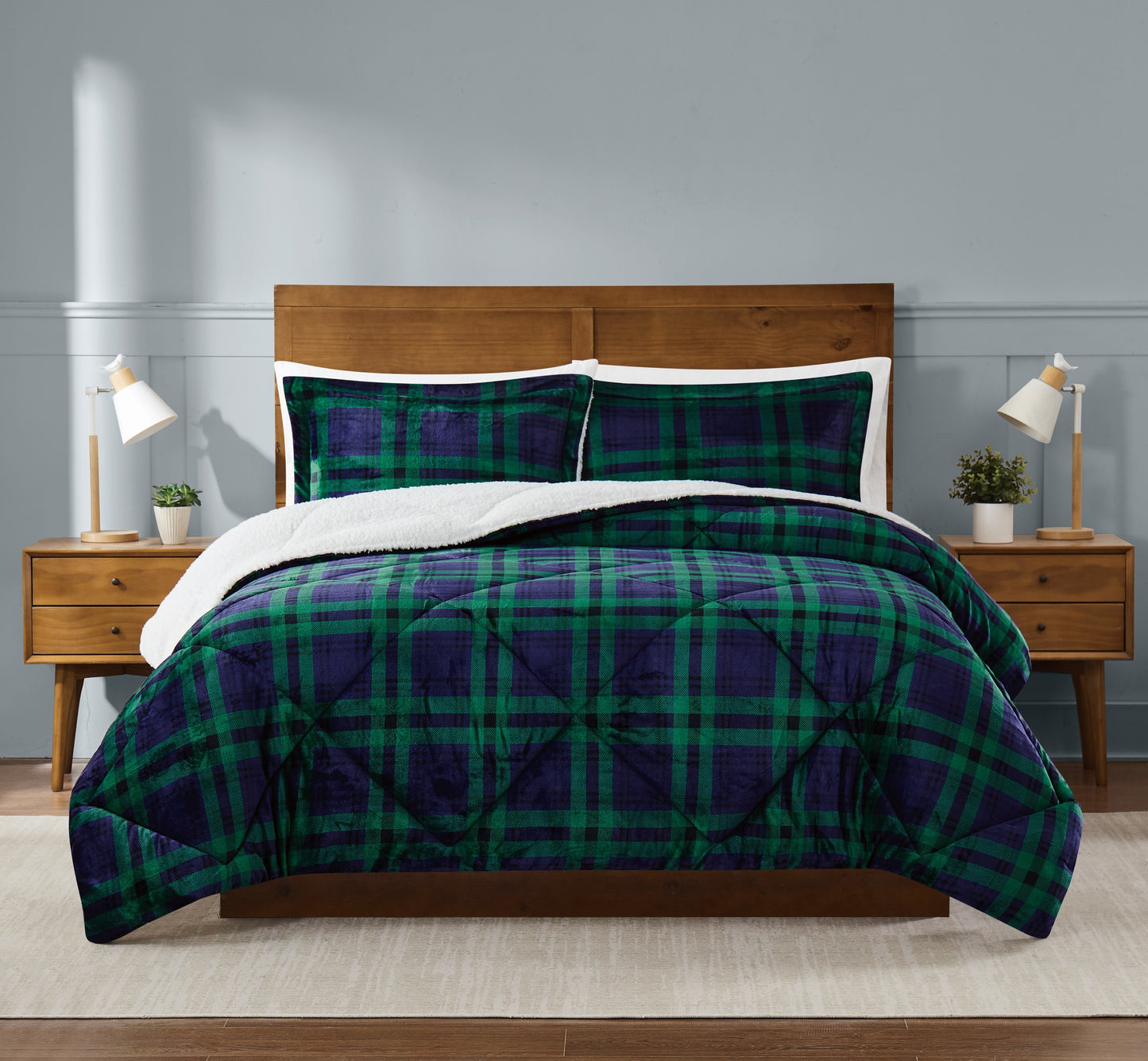 Truly Soft Cuddle Warmth Tartan Plaid Comforter Set