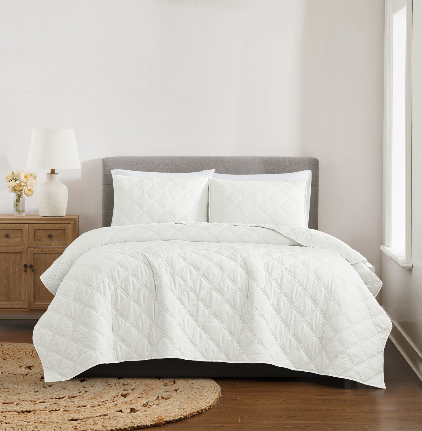Brooklyn Loom Diamond Washed Cotton Quilt Set