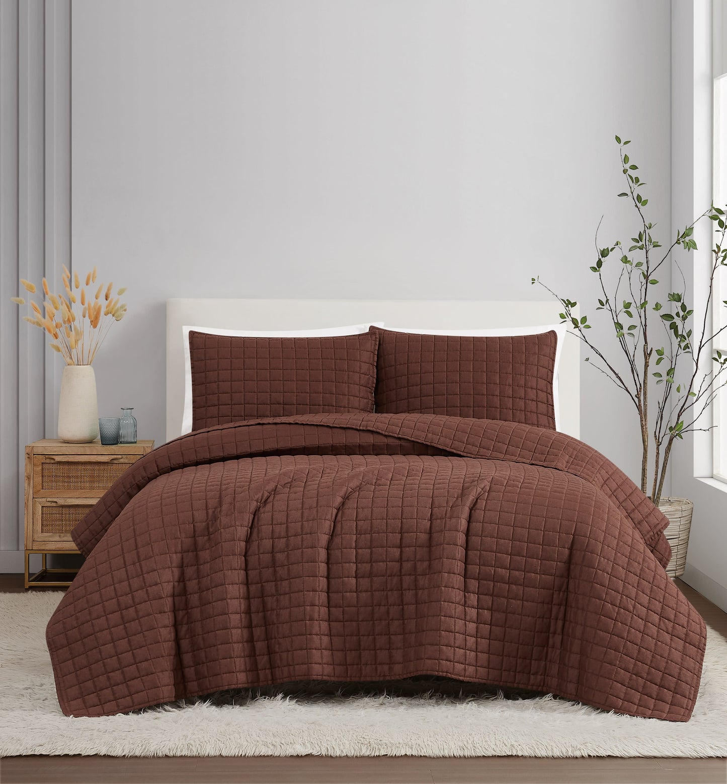 Brooklyn Loom Solid 100% Linen Quilt Set