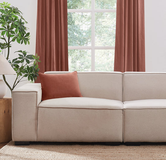 Brooklyn Loom Matte Cotton Velvet 14x20 Rust Decorative Pillow