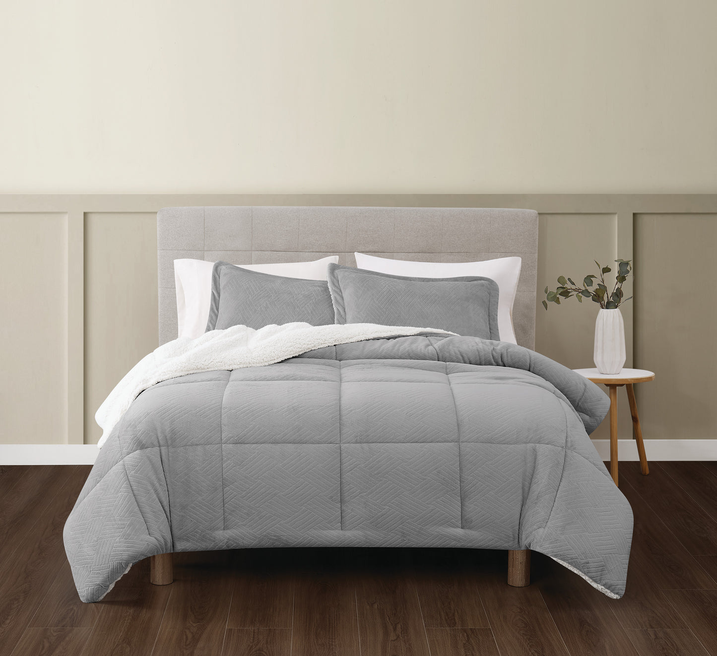 Truly Soft Basket Carved Faux Fur Comforter Set