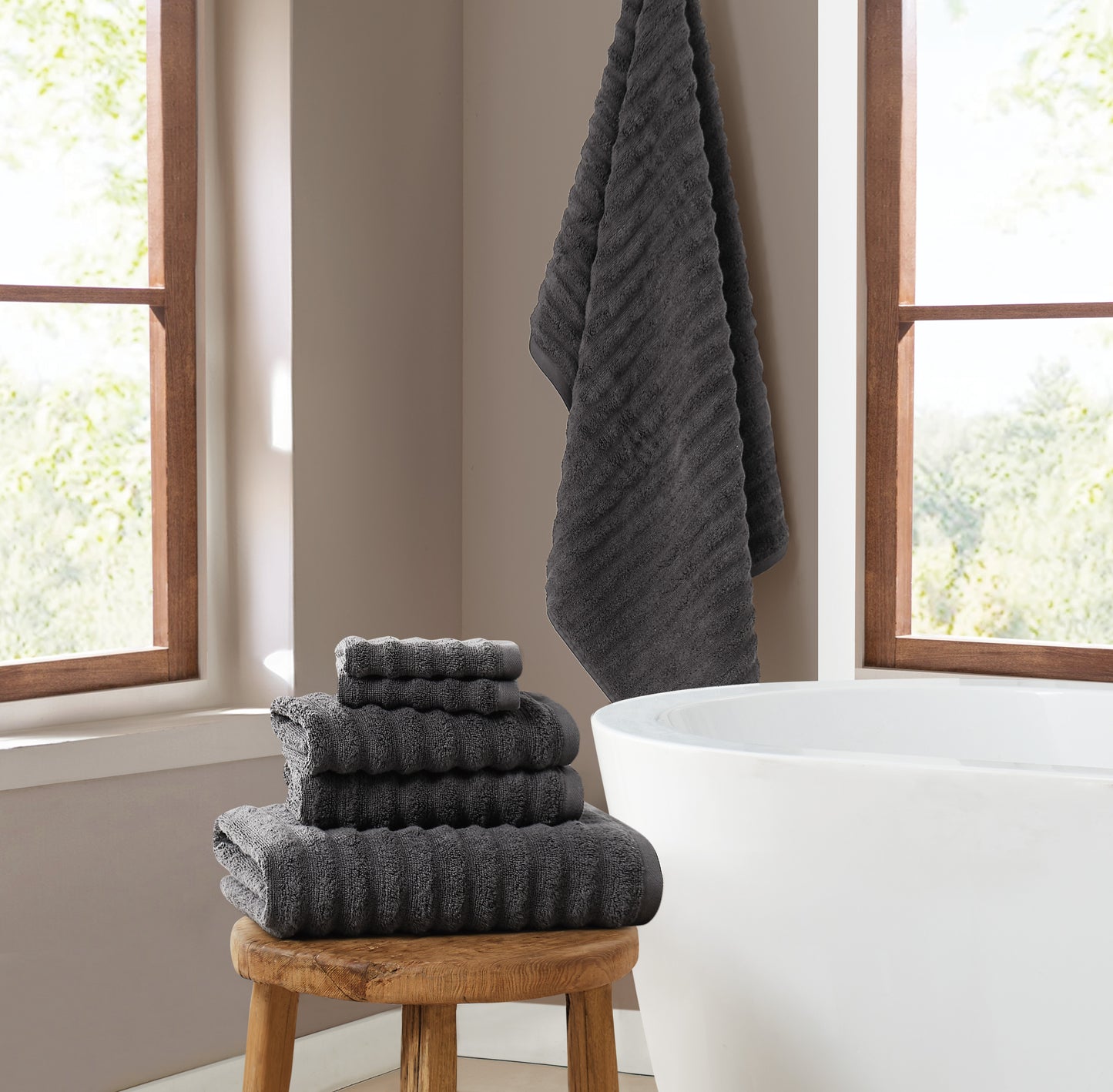 Brooklyn Loom Textured Zero Twist 6 Piece Towel Set