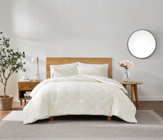 Truly Soft Textured Checkered Duvet Set