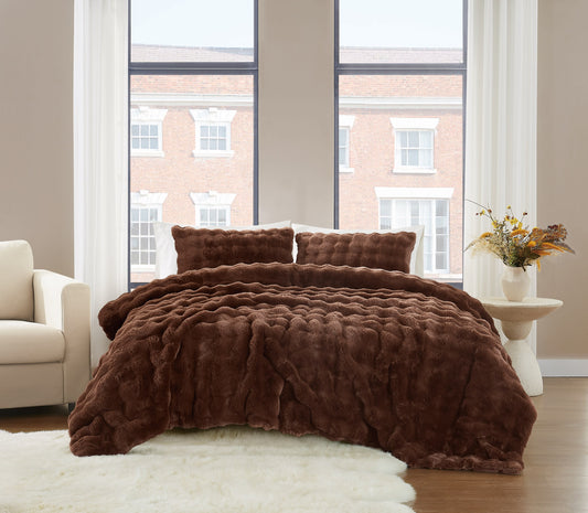 Brooklyn Loom Bubble Faux Fur Comforter Set