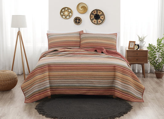 Brooklyn Loom Sunset Stripe Yarn Dye Quilt Set