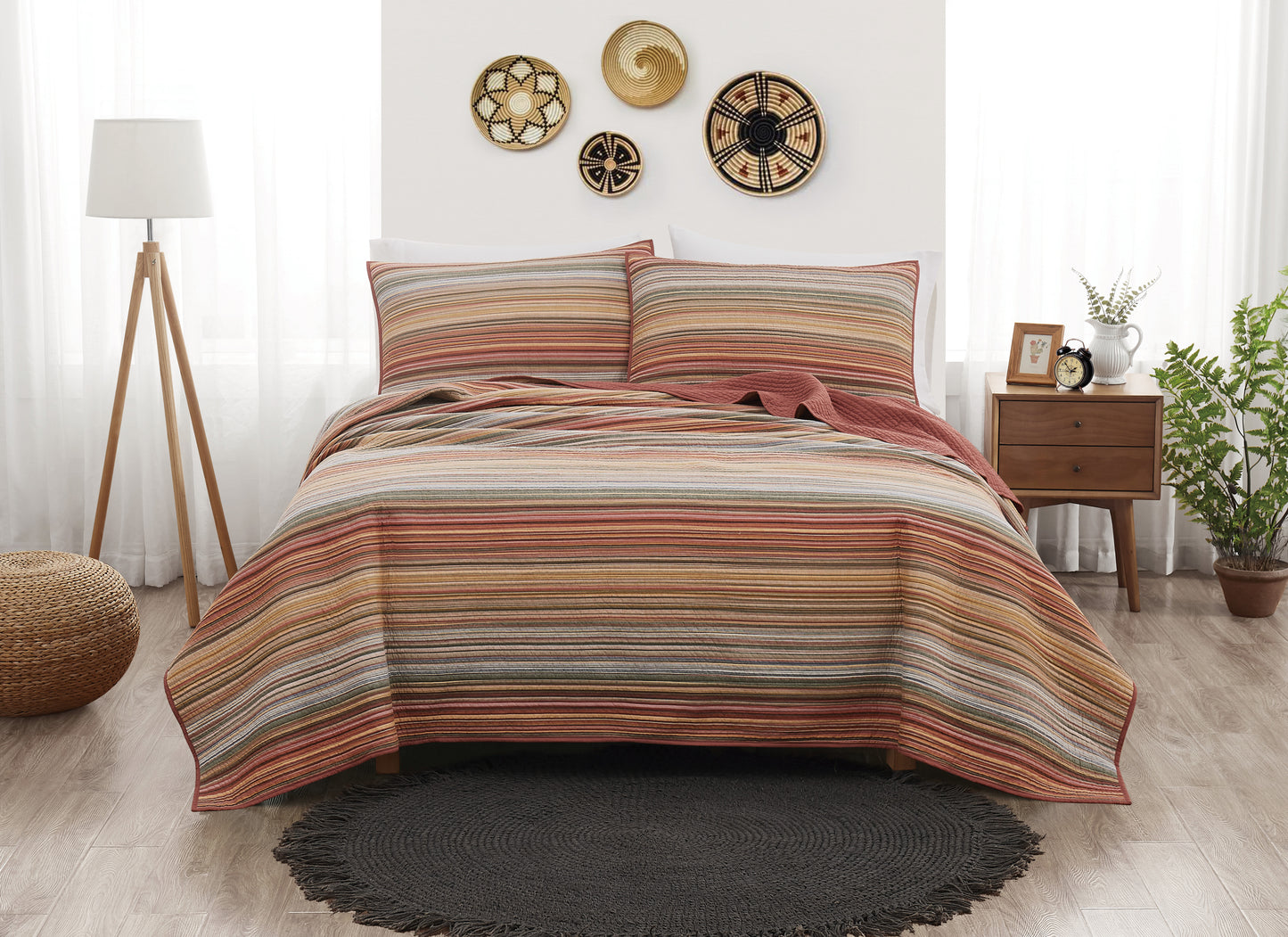 Brooklyn Loom Sunset Stripe Yarn Dye Quilt Set