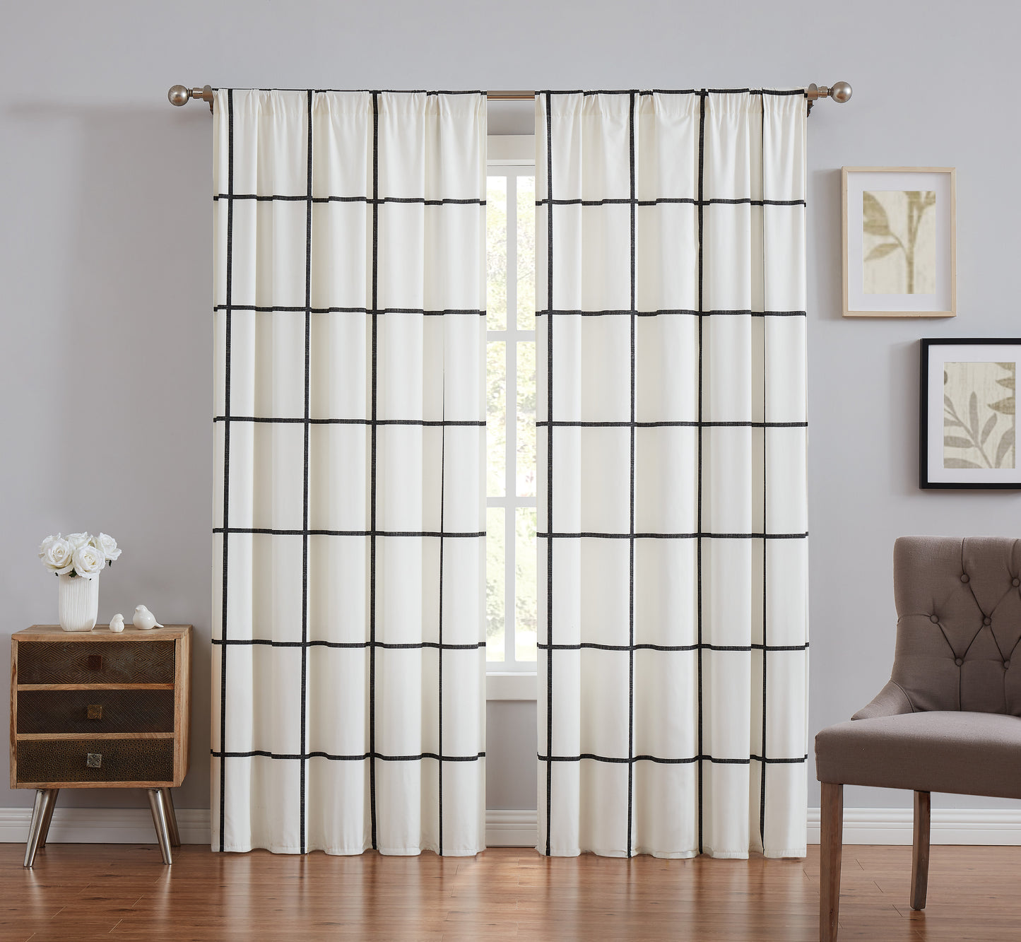 Truly Soft Kurt Windowpane Window Drape Set