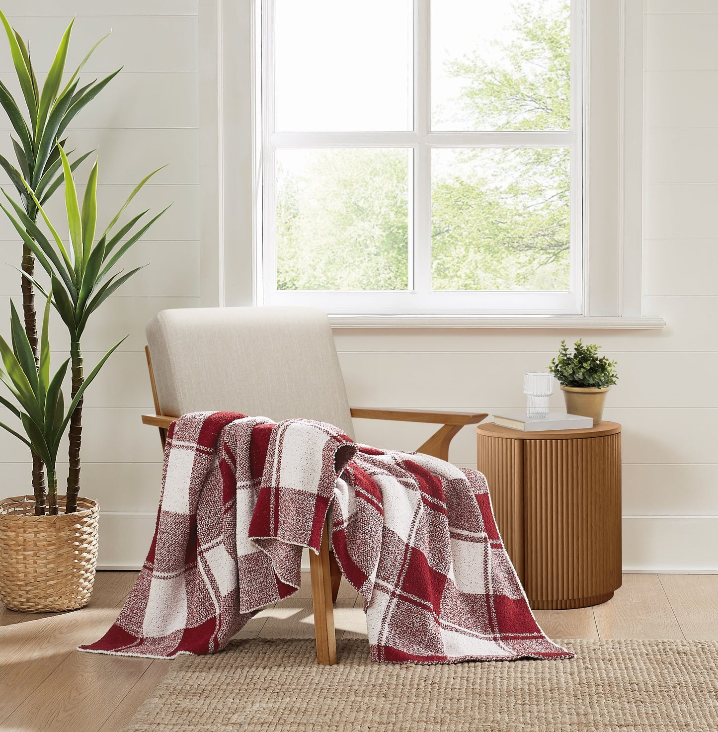Brooklyn Loom Dusted Plaid Throw Blanket