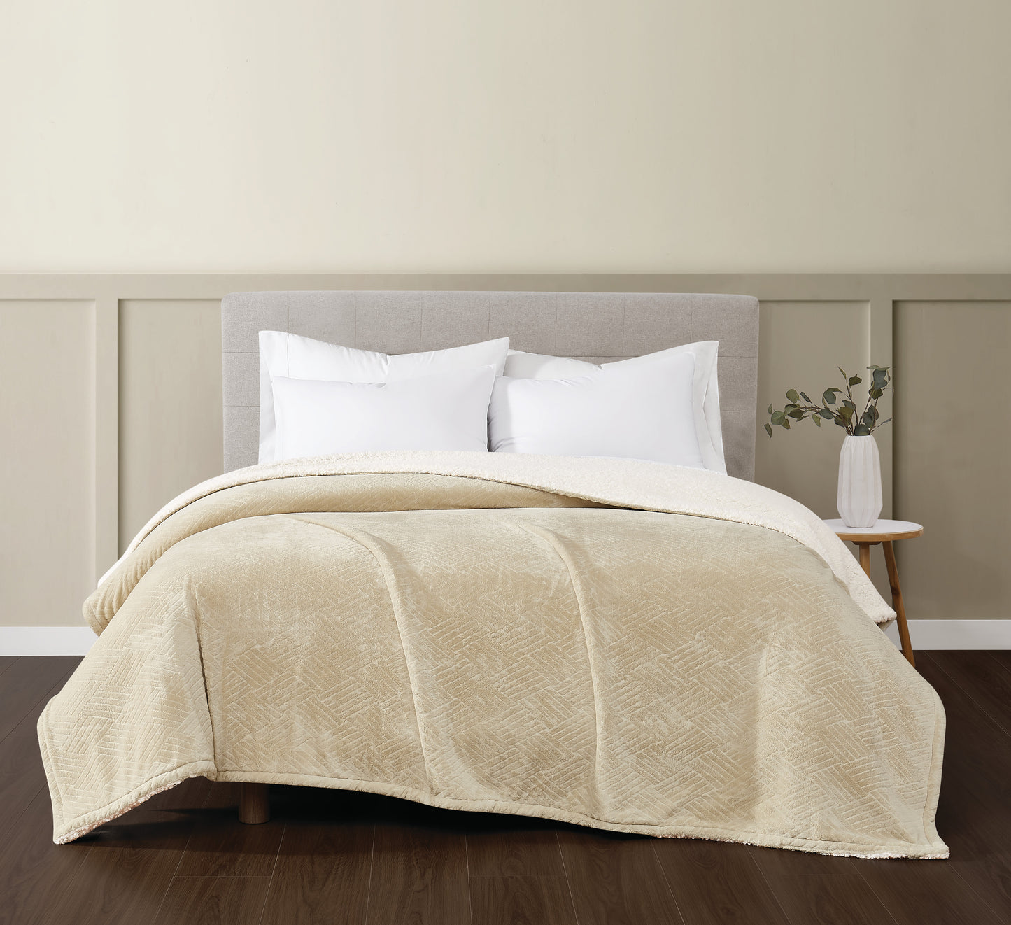 Truly Soft Basket Carved Faux Fur Bed Blanket