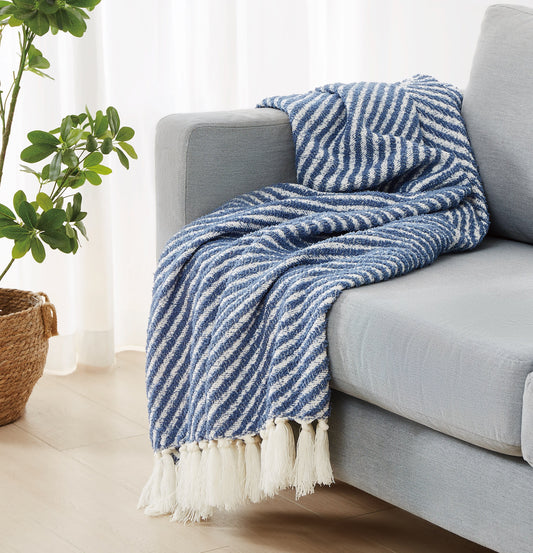 Brooklyn Loom Diagonal Chenille Stripe Throw