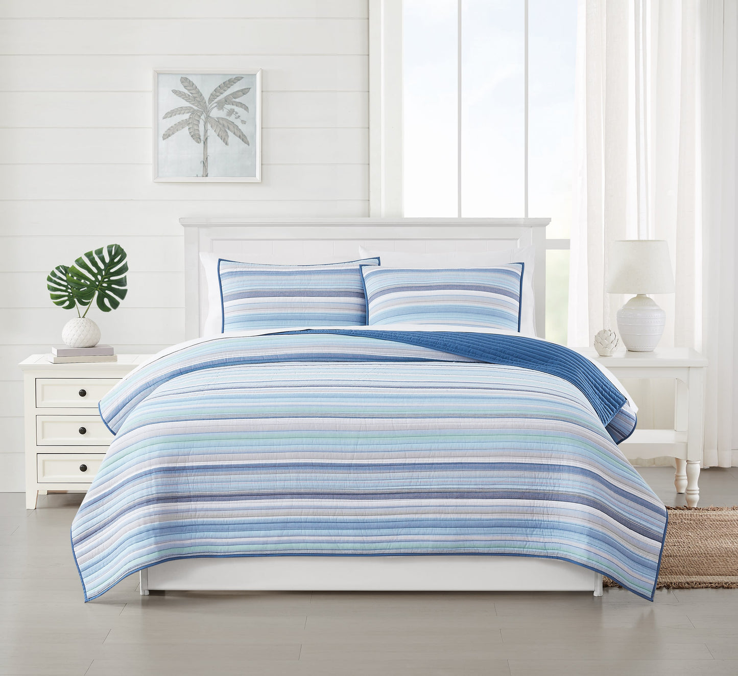 Oceanfront Resort Clearwater Yarn Dye Stripe Quilt Set