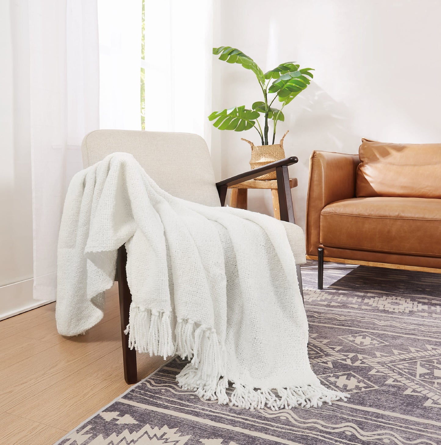 Brooklyn Loom Chunky Boucle Textured Microfiber Throw Blanket