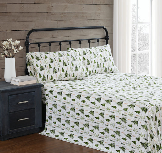 Truly Soft Trees Flannel Sheet Set