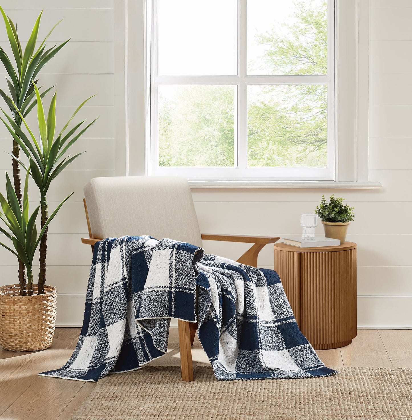 Brooklyn Loom Dusted Plaid Throw Blanket