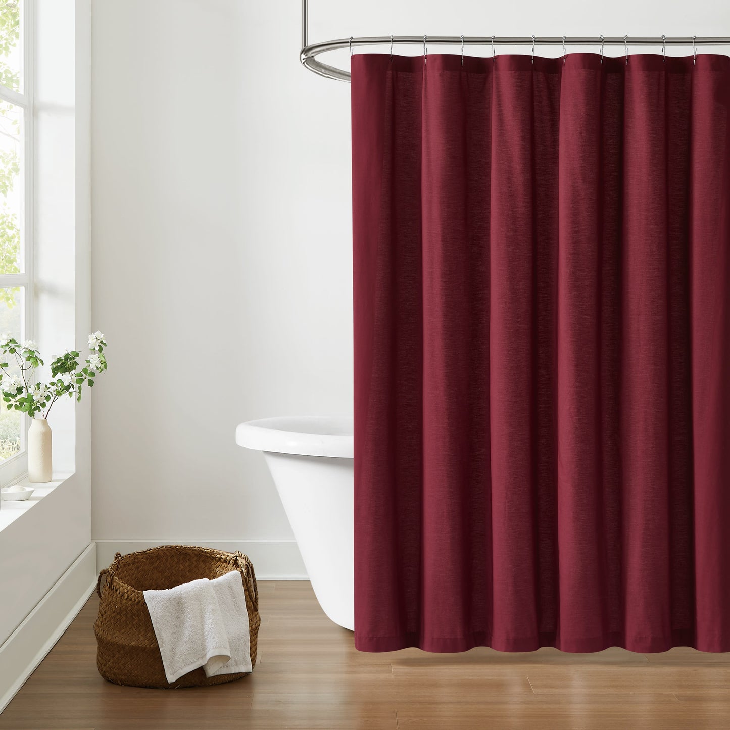 Brooklyn Loom 100% Cotton 200 Thread Count Percale Shower Curtain