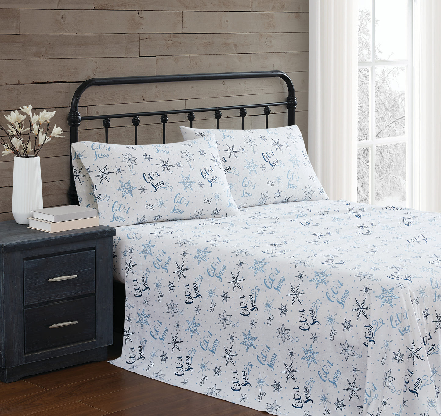 Truly Soft Let It Snow Flannel Sheet Set