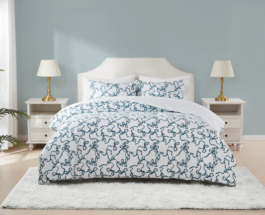 Truly Soft Printed Bow Microfiber Duvet Sets