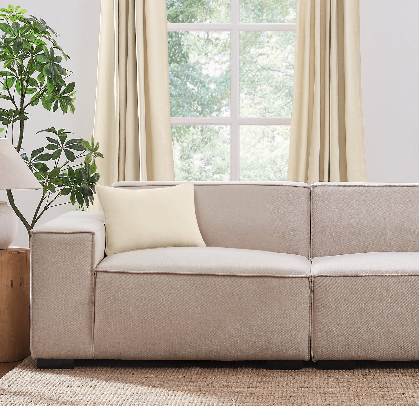 Brooklyn Loom Matte Cotton Velvet 14x20 Off-White Decorative Pillow