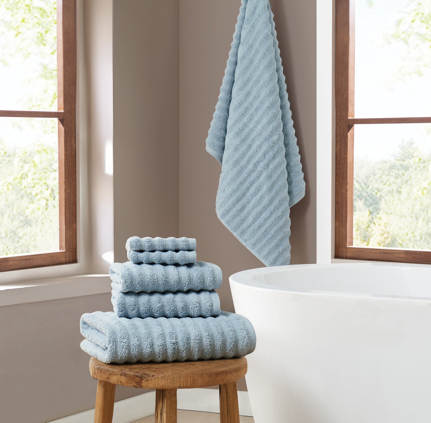 Brooklyn Loom Textured Zero Twist 6 Piece Towel Set