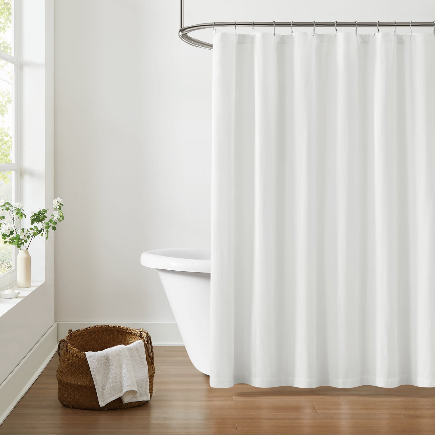 Brooklyn Loom 100% Cotton 200 Thread Count Percale Shower Curtain