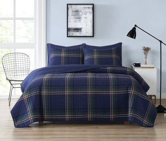 Truly Soft Bronson Plaid Quilt Set