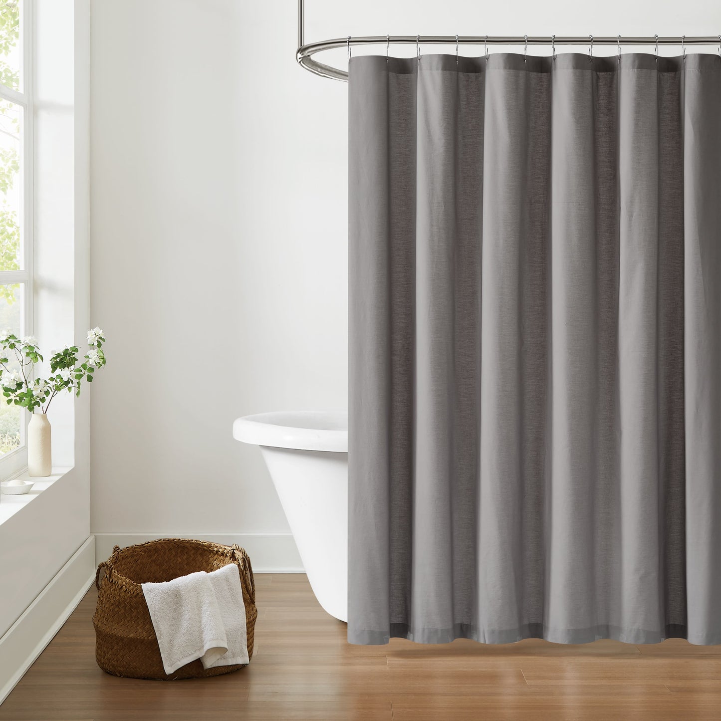 Brooklyn Loom 100% Cotton 200 Thread Count Percale Shower Curtain