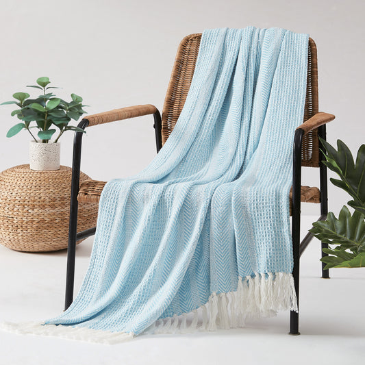 Oceanfront Resort Textured Stripe Throw Blanket
