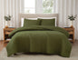 Brooklyn Loom 200 Thread Count Solid 100% Cotton Percale Quilt Set