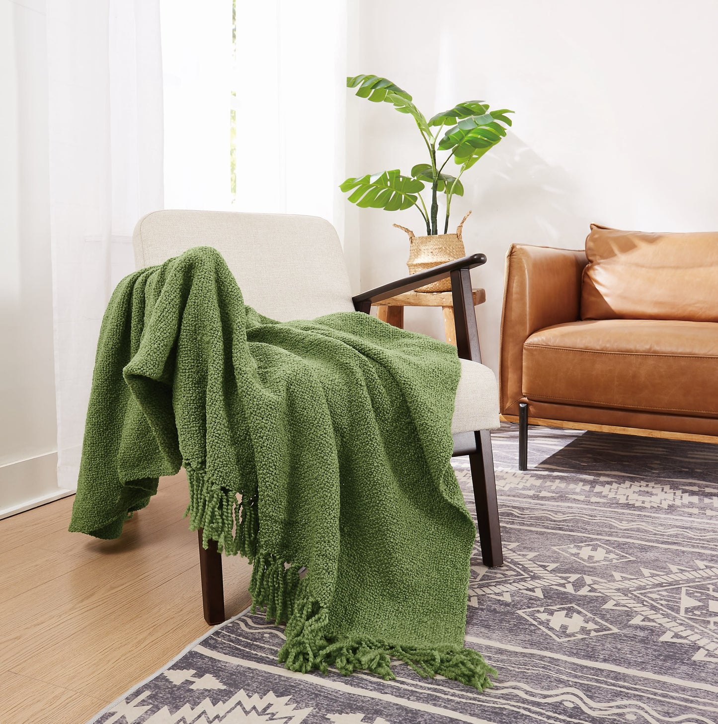 Brooklyn Loom Chunky Boucle Textured Microfiber Throw Blanket
