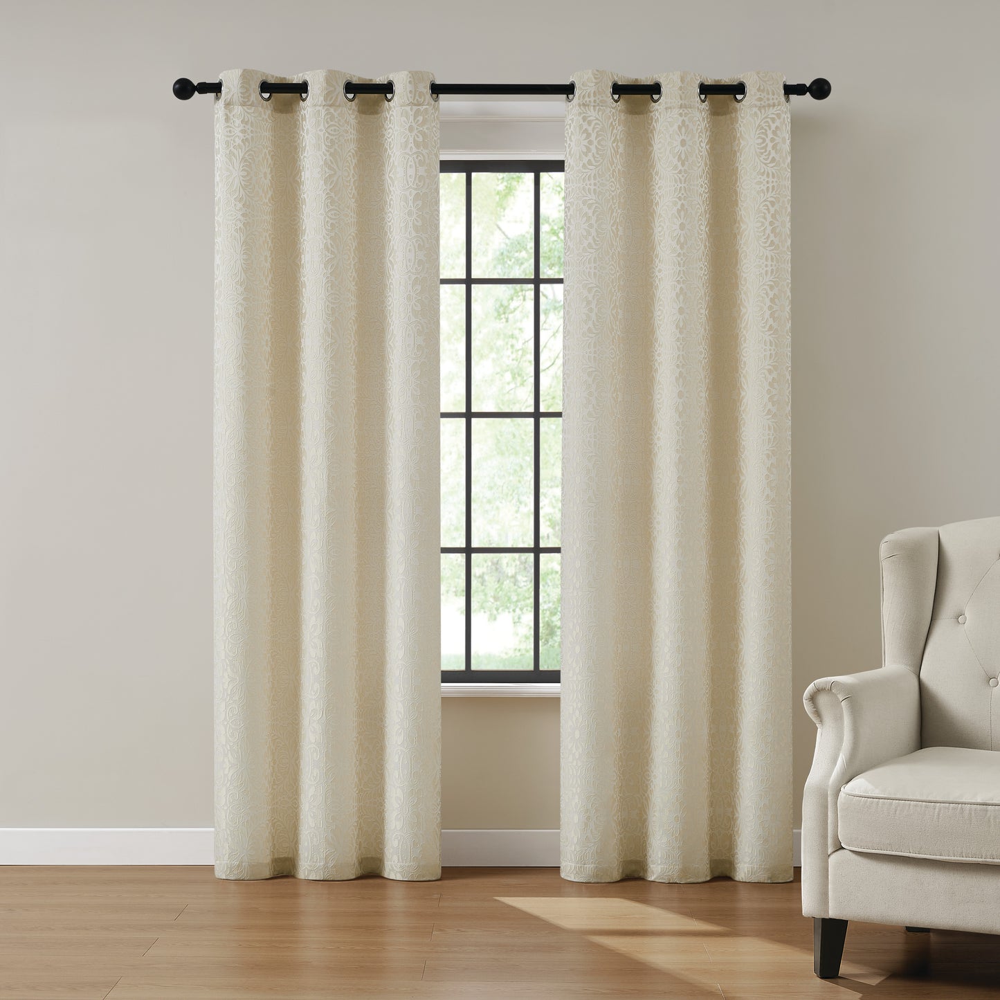 5th Avenue Lux Thalia Textured Grommet Window Curtain Panel Pair