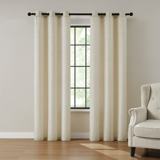 5th Avenue Lux Thalia Textured Grommet Window Curtain Panel Pair