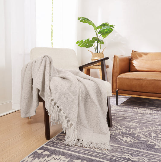 Brooklyn Loom Chunky Boucle Textured Microfiber Throw Blanket