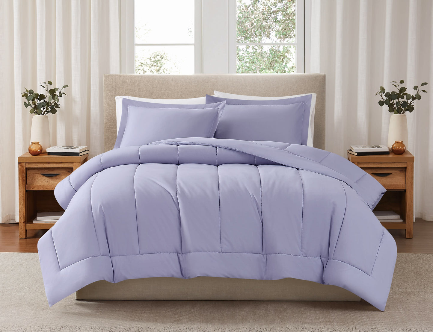 Brooklyn Loom 200 Thread Count Solid 100% Cotton Percale Comforter Set