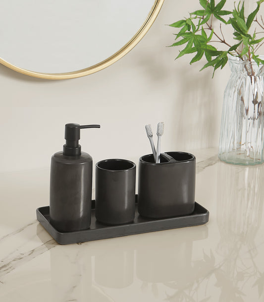 Brooklyn Loom Eli Bronze 4 Piece Bath Accessory Set