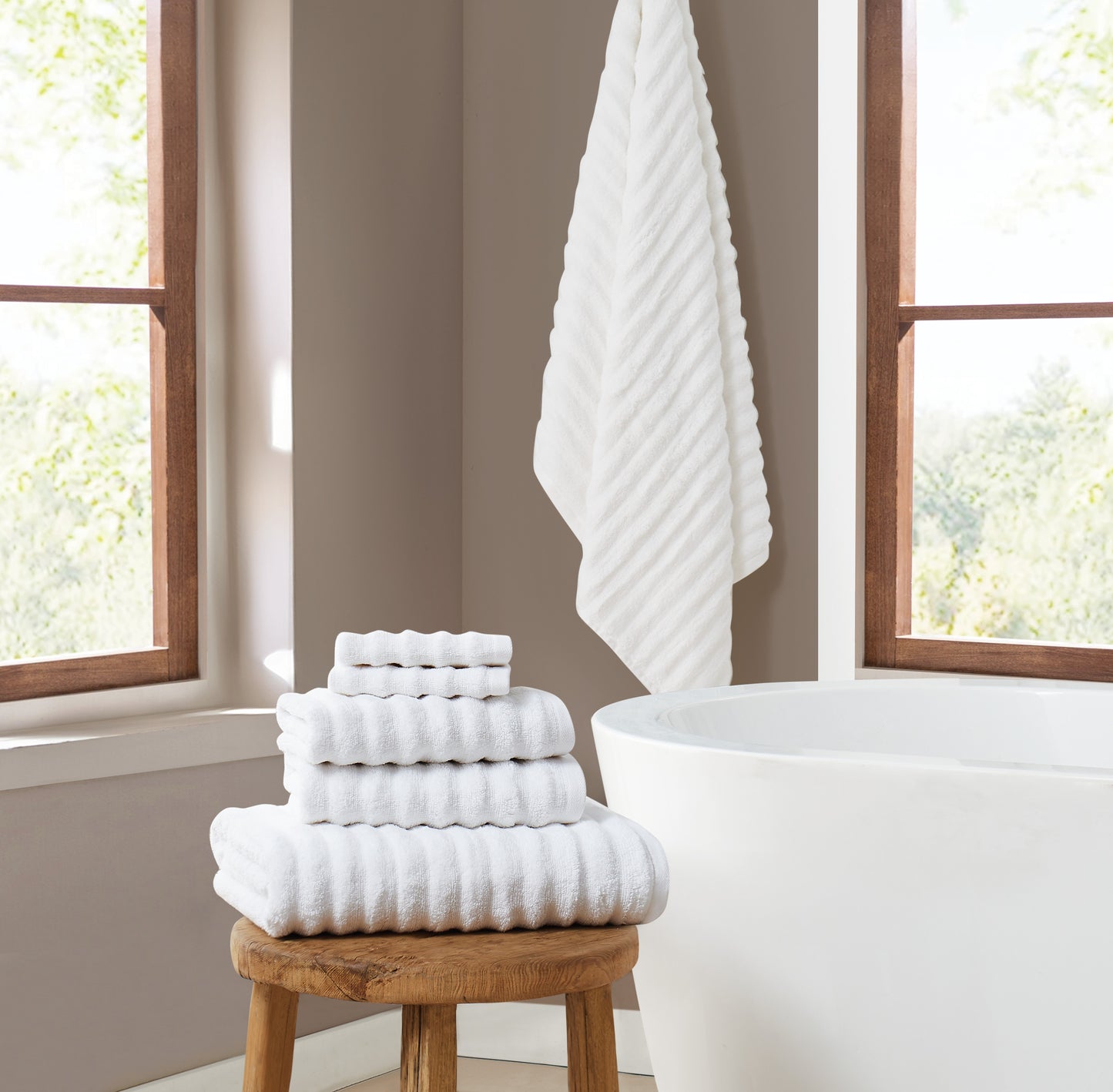 Brooklyn Loom Textured Zero Twist 6 Piece Towel Set