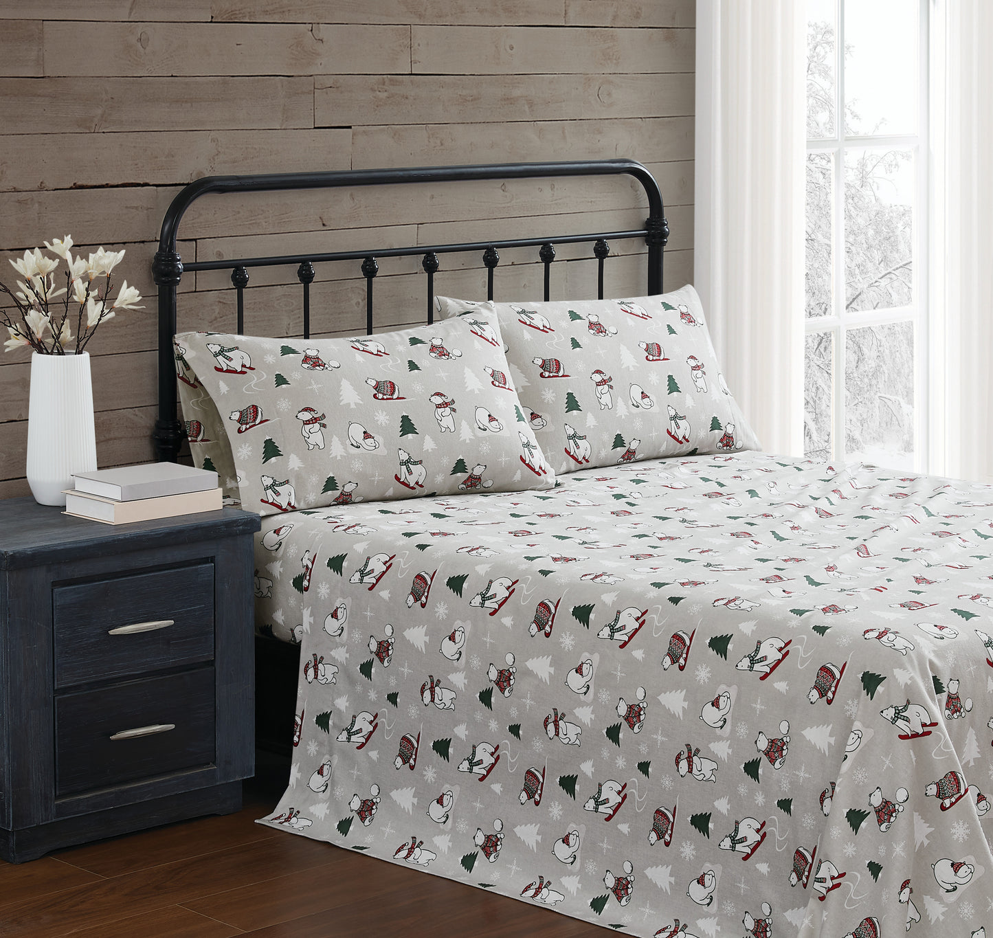 Truly Soft Polar Bears Flannel Sheet Set