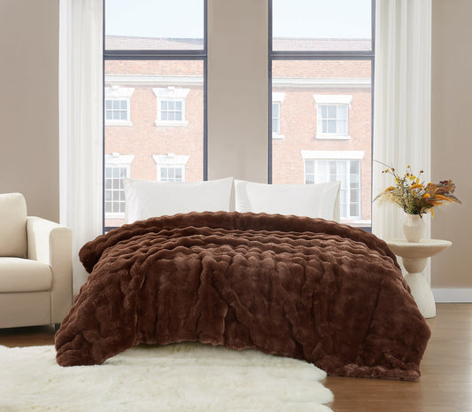 Brooklyn Loom Bubble Faux Fur Bed Blanket