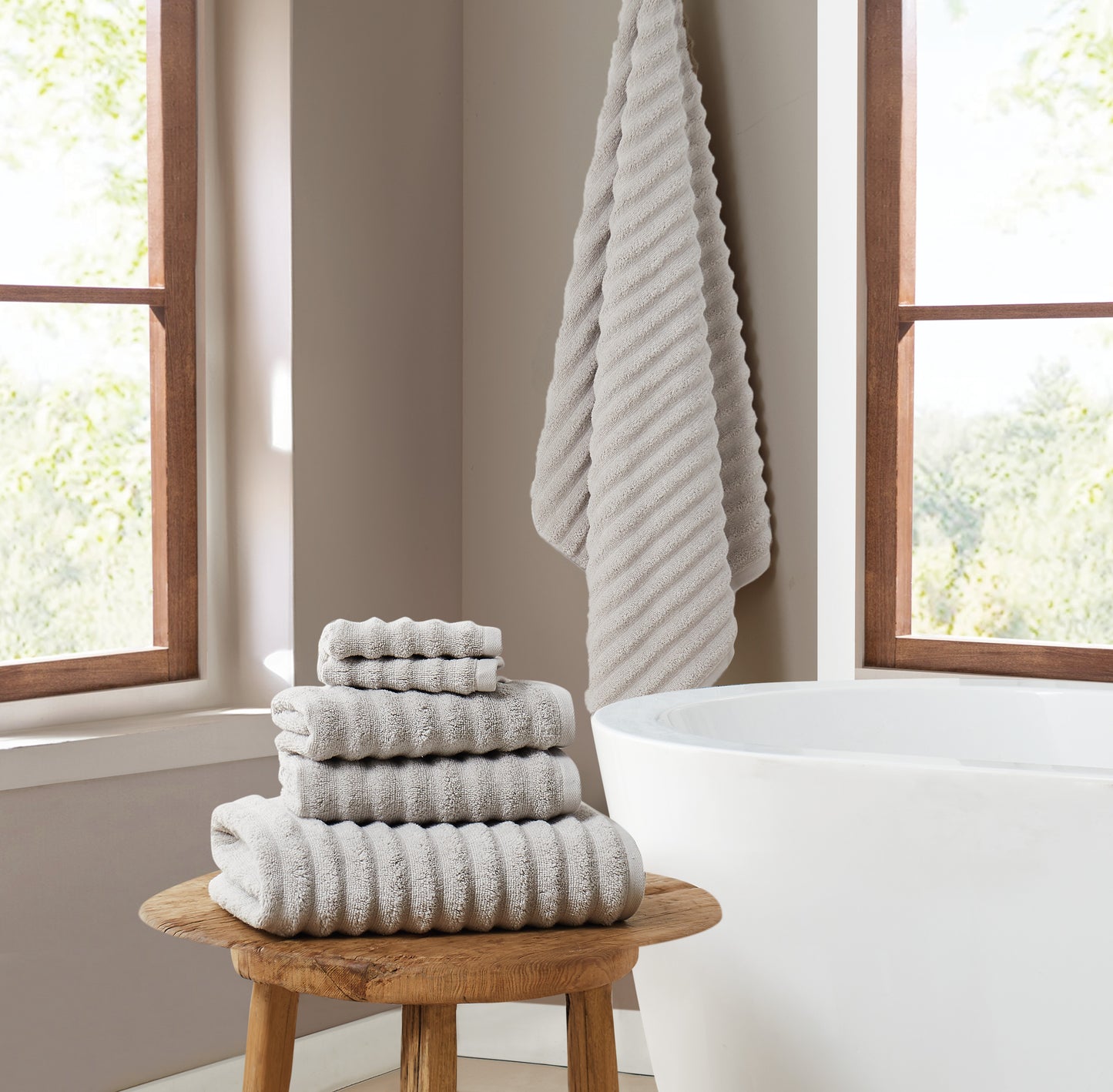 Brooklyn Loom Textured Zero Twist 6 Piece Towel Set