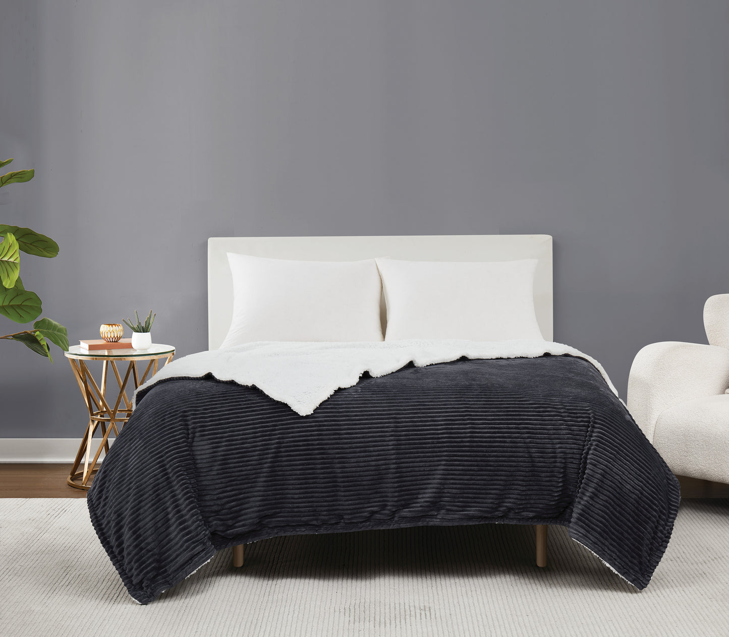 Brooklyn Loom Corduroy Plush Bed Blanket
