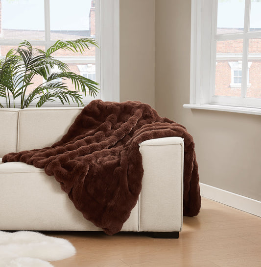 Brooklyn Loom Bubble Faux Fur Throw Blanket