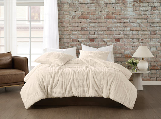 Brooklyn Loom Carved Faux Fur Comforter Set