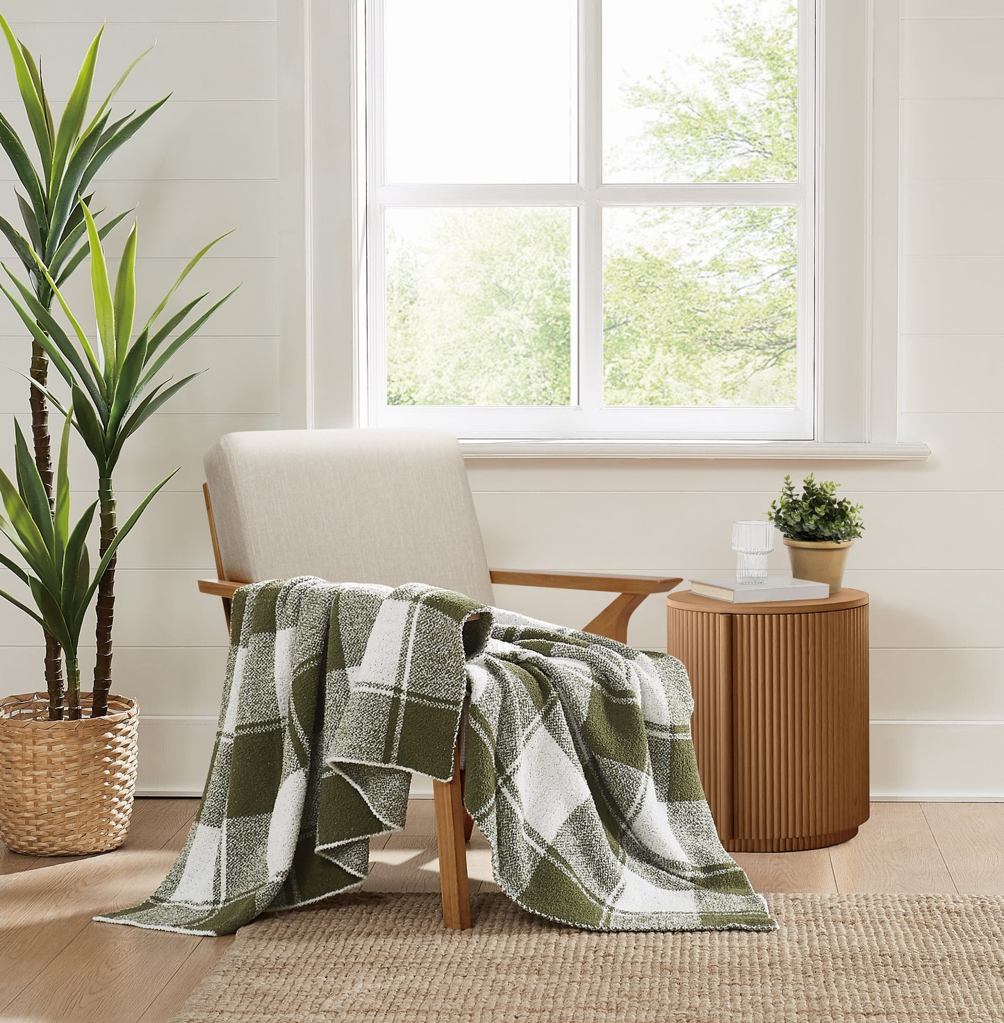 Brooklyn Loom Dusted Plaid Throw Blanket