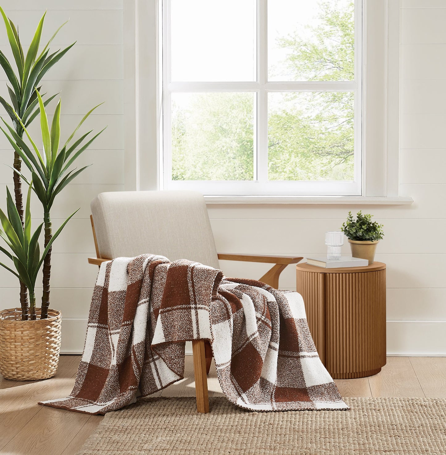 Brooklyn Loom Dusted Plaid Throw Blanket