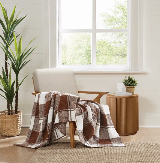 Brooklyn Loom Dusted Plaid Throw Blanket