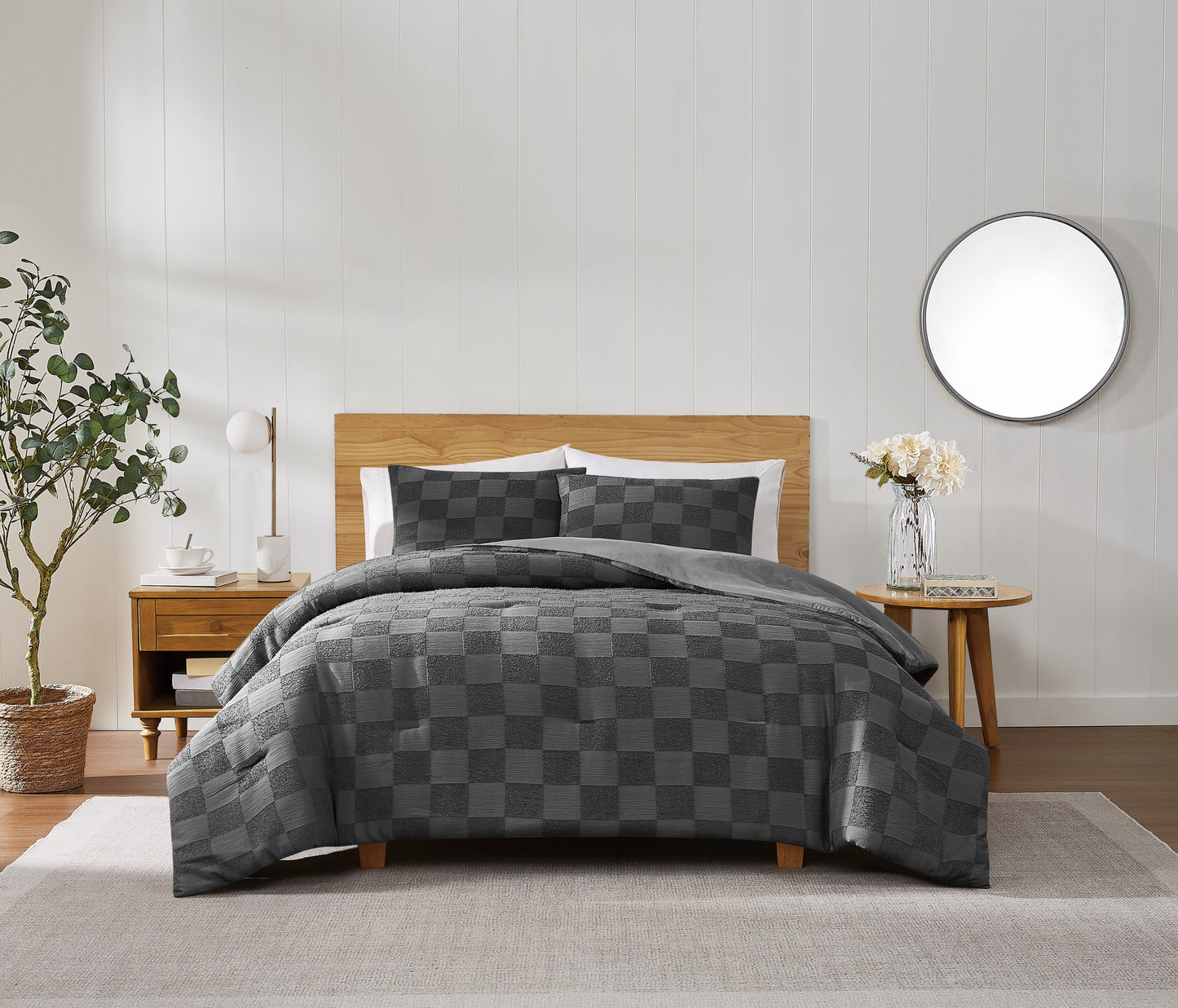 Truly Soft Textured Checkered Duvet Set